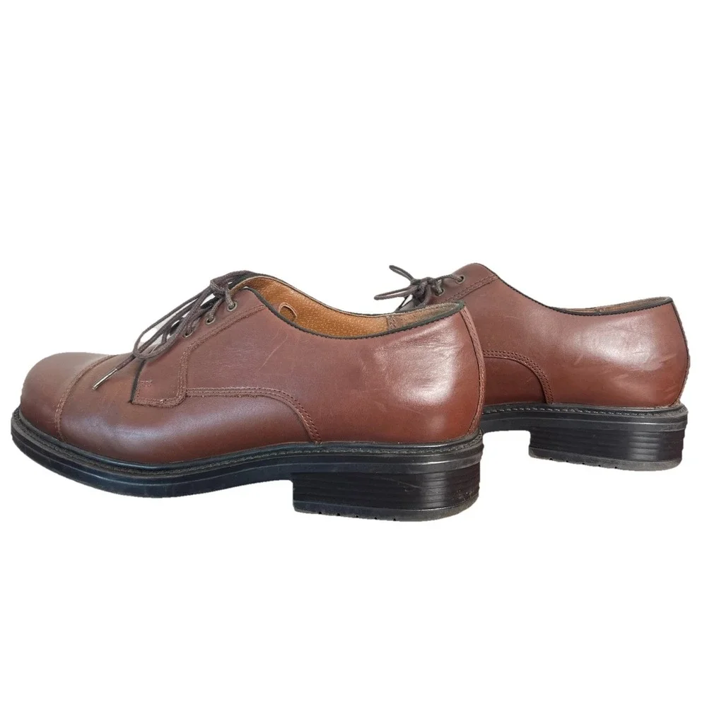 Croft & Barrow Mens Riviera Brown Leather‎ Cap Toe Derby Dress Shoes Size 9.5 M